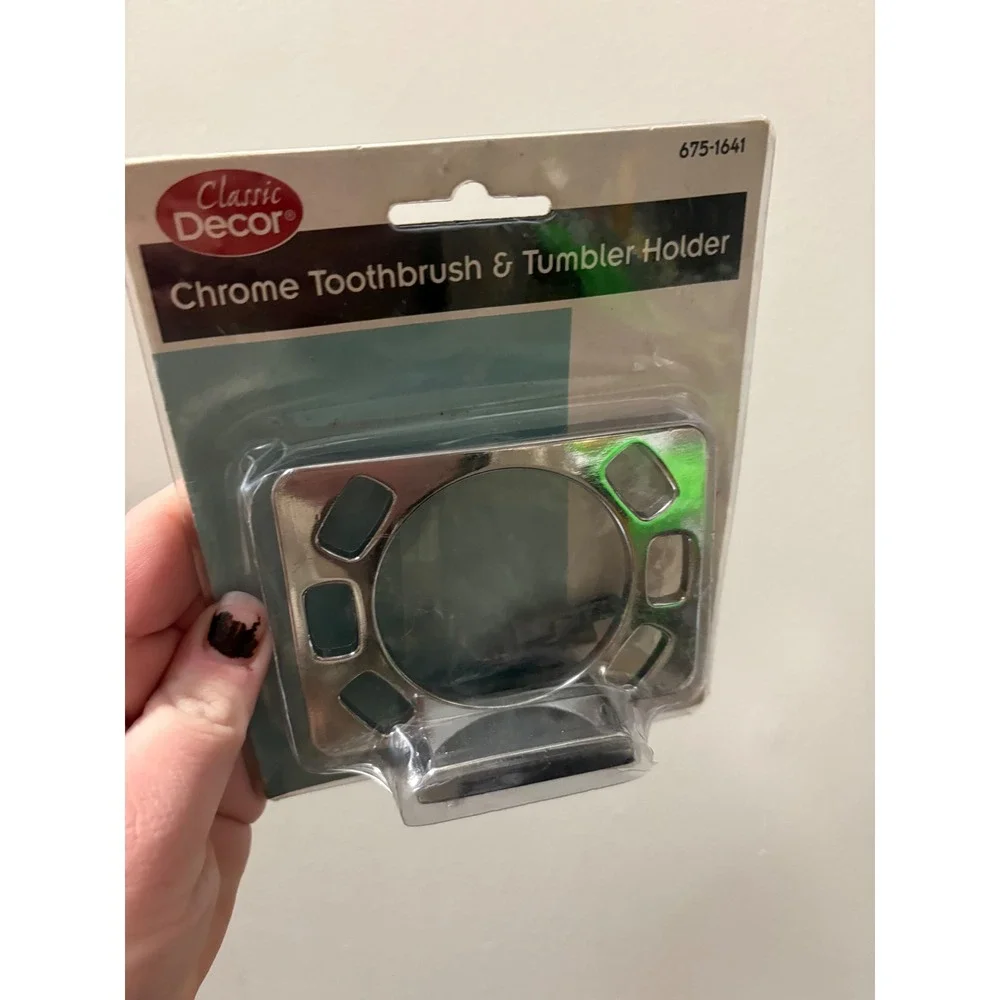 Classic Decor Chrome Toothbrush Tumbler Holder Wall Mount 675 1641